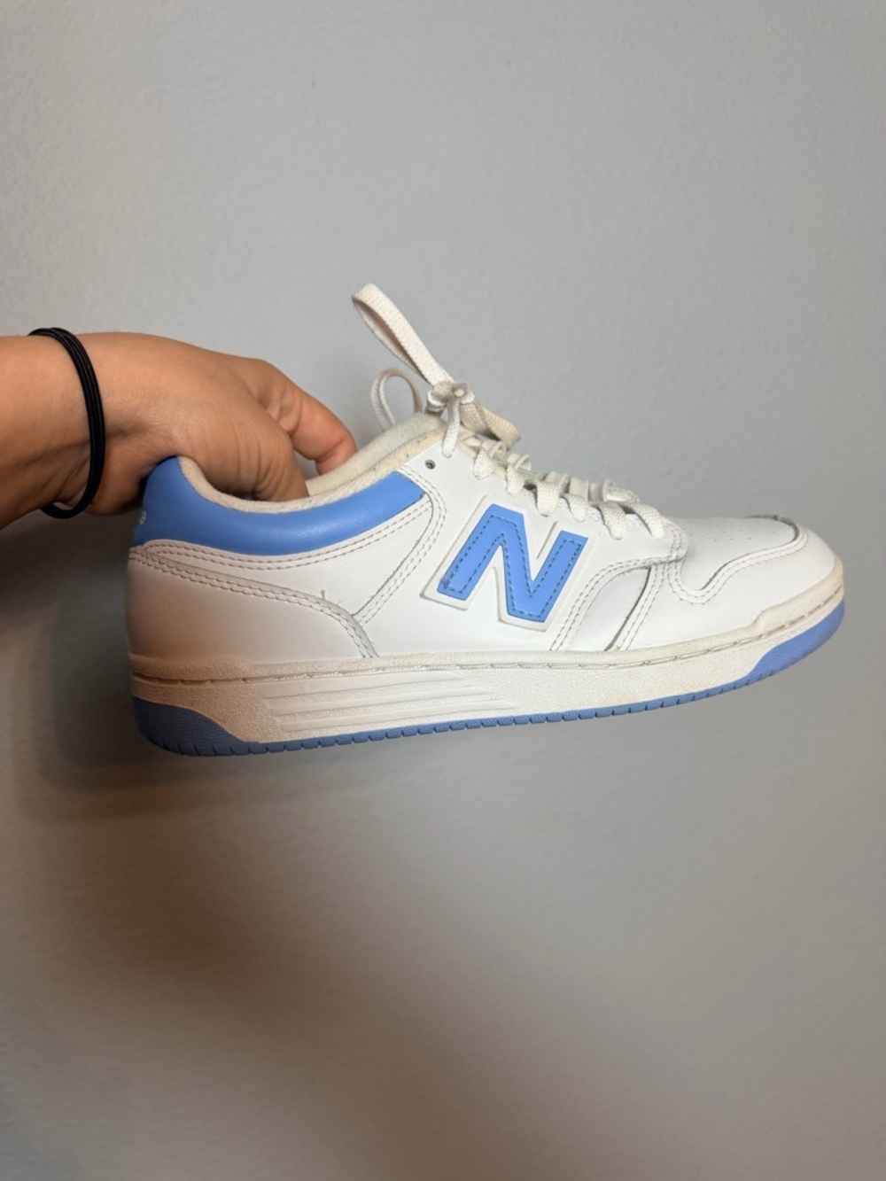 New Balance 480 Adult Sneaker White Light Carolina Blue UNC Mens 6.5 Womens 8